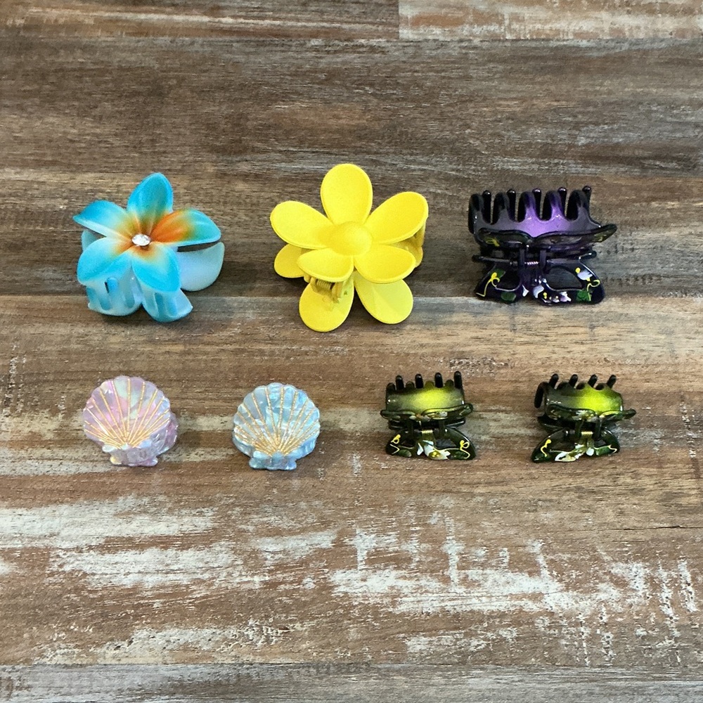 Colorful Floral and Shell Hair Clip Collection